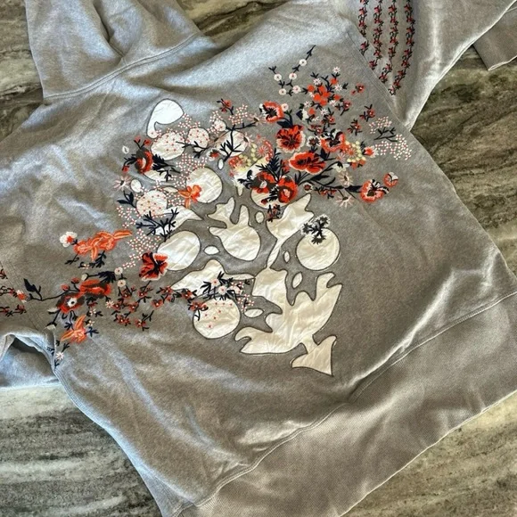 NWOT- FP At my best embroidered hoodie! Size M - Grey in color - Picture 4 of 8